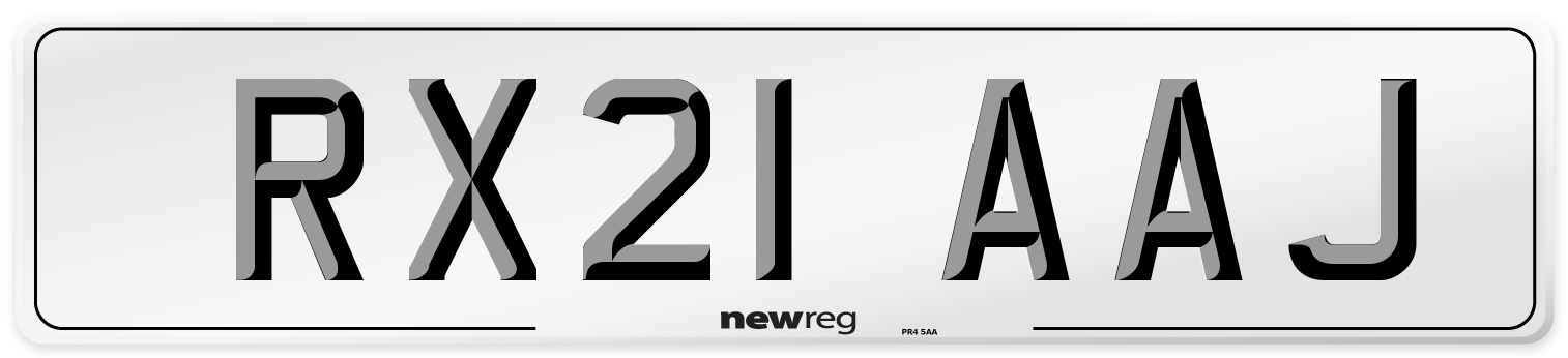 RX21 AAJ Number Plate from New Reg